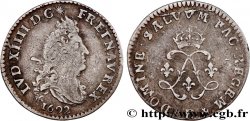 LOUIS XIV  THE SUN KING  Quatre sols aux deux L 1692 Tours VF