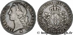LOUIS XV DIT LE BIEN AIMÉ Écu aux branches d’olivier, tête ceinte d’un bandeau 1764 Tours TB+/TTB