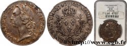 LOUIS XV DIT LE BIEN AIMÉ Écu aux branches d’olivier, tête ceinte d’un bandeau 1747 Tours TTB45