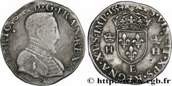 HENRI II Teston à la tête nue, 1er type 1554 Tours TB+/TTB+