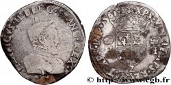 CHARLES IX. COINAGE AT THE NAME OF HENRY II Teston du Dauphiné à la tête nue 1561 Grenoble