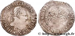HENRY III Quart de franc au col plat 1587 Tours