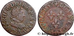 LOUIS XIII LE JUSTE Double tournois, 3e type 1626 Paris TB+
