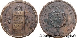 THE CONVENTION 2 sols dit  à la table de loi , refrappe 1793 Rouen AU