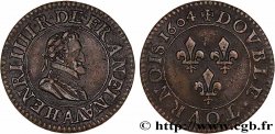 HENRI IV LE GRAND Double tournois, 2e type de Paris (légende française) 1604 Paris, Moulin des Étuves TTB+