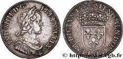 LOUIS XIV LE GRAND OU LE ROI SOLEIL Quart d&nbsp;écu, portrait à la mèche courte 1644 Paris, Monnaie du Louvre TTB