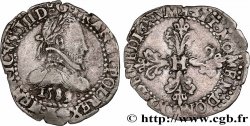 HENRI III Quart de franc au col plat 1589 Bordeaux