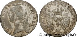 LOUIS XV DIT LE BIEN AIMÉ Écu aux branches d’olivier, tête ceinte d’un bandeau 1758 Strasbourg TB/TB+
