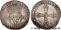 HENRY III Quart d écu, écu de face 1582 Tours
