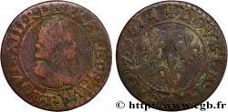 LOUIS XIII LE JUSTE Double tournois, type 2 1614 Nantes