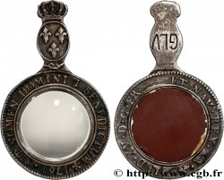 LOUIS XV  THE WELL-BELOVED  Écu aux branches d’olivier, tête ceinte d’un bandeau, transformé en miroir 1761 Bayonne