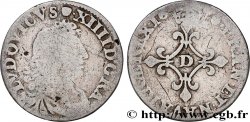 LOUIS XIV &nbsp;THE SUN KING&nbsp; Quatre sols à la croix formée de lis 1676 Vimy-en-Lyonnais (actuellement Neuville-sur-Saône) MB