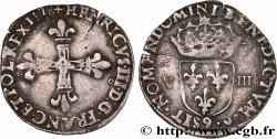 HENRY III Huitième d écu, croix de face 1578 Rennes