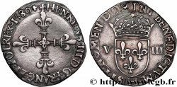HENRI III Huitième d écu, croix de face 1580 La Rochelle