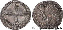 HENRI III Huitième d&nbsp;écu, croix de face 1581 Nantes