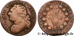 LOUIS XVI (MONARQUE CONSTITUTIONNEL)  12 deniers dit &nbsp;au faisceau&nbsp;, type FRANÇAIS 1792 Strasbourg