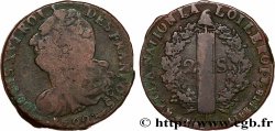 LOUIS XVI 2 sols dit  au faisceau , type FRANÇOIS 1792 Pau