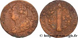 LOUIS XVI (MONARQUE CONSTITUTIONNEL)  2 sols dit  au faisceau , type FRANÇOIS 1792 Lille