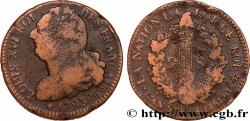 LOUIS XVI (MONARQUE CONSTITUTIONNEL)  2 sols dit &nbsp;au faisceau&nbsp;, type FRANÇAIS 1793 Strasbourg