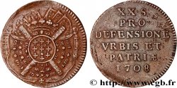 FLANDRE - SIÈGE DE LILLE Vingt sols, monnaie obsidionale 1708 Lille