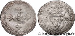 HENRY III Huitième d écu, croix de face 1587 Rouen