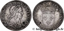 LOUIS XIII Quart d écu d argent, 3e type, 2e poinçon de Warin 1643 Lyon