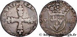 CHARLES X, CARDINAL OF BOURBON Huitième d écu, croix de face 1592 Paris