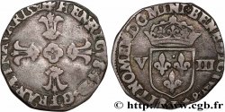 HENRY IV Huitième d écu, croix feuillue de face 1591 Bayonne