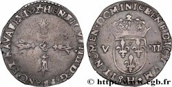 HENRY IV Huitième d écu, croix feuillue de face 1592 La Rochelle