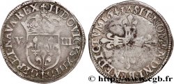 LOUIS XIII LE JUSTE Huitième d écu, à la croix fleurdelisée, titulature côté écu 1643 Nantes TTB/TB+