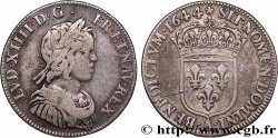LOUIS XIV LE GRAND OU LE ROI SOLEIL Quart d’écu à la mèche courte 1644 Paris, Monnaie de Matignon