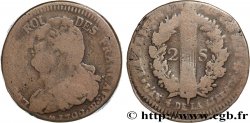 LOUIS XVI (MONARQUE CONSTITUTIONNEL)  2 sols dit &nbsp;au faisceau&nbsp;, type FRANÇAIS 1792 Strasbourg