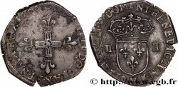 HENRY IV Quart d écu, croix feuillue de face 1606 La Rochelle