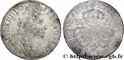 LOUIS XIV LE GRAND OU LE ROI SOLEIL Écu aux trois couronnes 1711 Poitiers TTB/TTB+