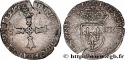 HENRI IV LE GRAND Huitième d écu, croix feuillue de face 1600 La Rochelle
