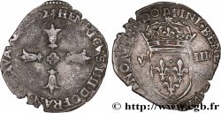 HENRY IV Huitième d écu, croix feuillue de face 1602 La Rochelle