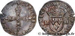CHARLES X, CARDINAL DE BOURBON Quart d&nbsp;écu, croix de face 1590 Paris