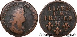 LOUIS XIV LE GRAND OU LE ROI SOLEIL Liard, 3e type, buste âgé 1695 La Rochelle TB/TB+