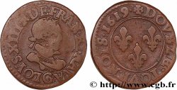 LOUIS XIII LE JUSTE Double tournois, type 2 de Poitiers 1619 Poitiers