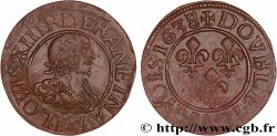 LOUIS XIII  Double tournois, 16e type de Tours 1638 Tours