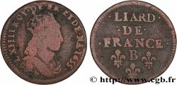 LOUIS XIV LE GRAND OU LE ROI SOLEIL Liard du 2e type 1655 Acquigny