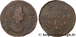 LOUIS XIV LE GRAND OU LE ROI SOLEIL Liard, 3e type, buste âgé 1695 La Rochelle