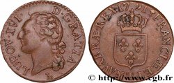 LOUIS XVI Demi-sol dit  à l écu  1791 Nantes AU