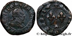 THE LEAGUE. COINAGE IN THE NAME OF HENRY III Denier tournois n.d. Paris