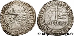 HENRY VI DE LANCASTRE - ROI DE FRANCE (1422-1453) - ROI D ANGLETERRE (1422-1461) et (1470-1471) Blanc aux écus n.d. Saint-Lô TTB