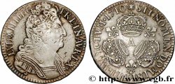 LOUIS XIV  THE SUN KING  Demi-écu aux trois couronnes 1710 Paris VF/AU