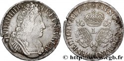LOUIS XIV LE GRAND OU LE ROI SOLEIL Écu aux trois couronnes 1709 Bayonne TTB