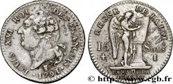 LOUIS XVI (MONARQUE CONSTITUTIONNEL)  15 sols dit  au génie , type FRANCOIS 1791 Limoges TTB