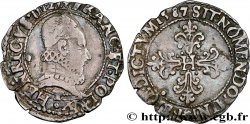 HENRY III Quart de franc au col fraisé 1587 Nantes XF
