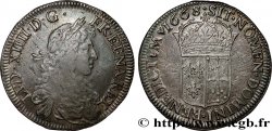 LOUIS XIV LE GRAND OU LE ROI SOLEIL Écu de Navarre, portrait apollinien 1668 Saint-Palais TTB/TTB+